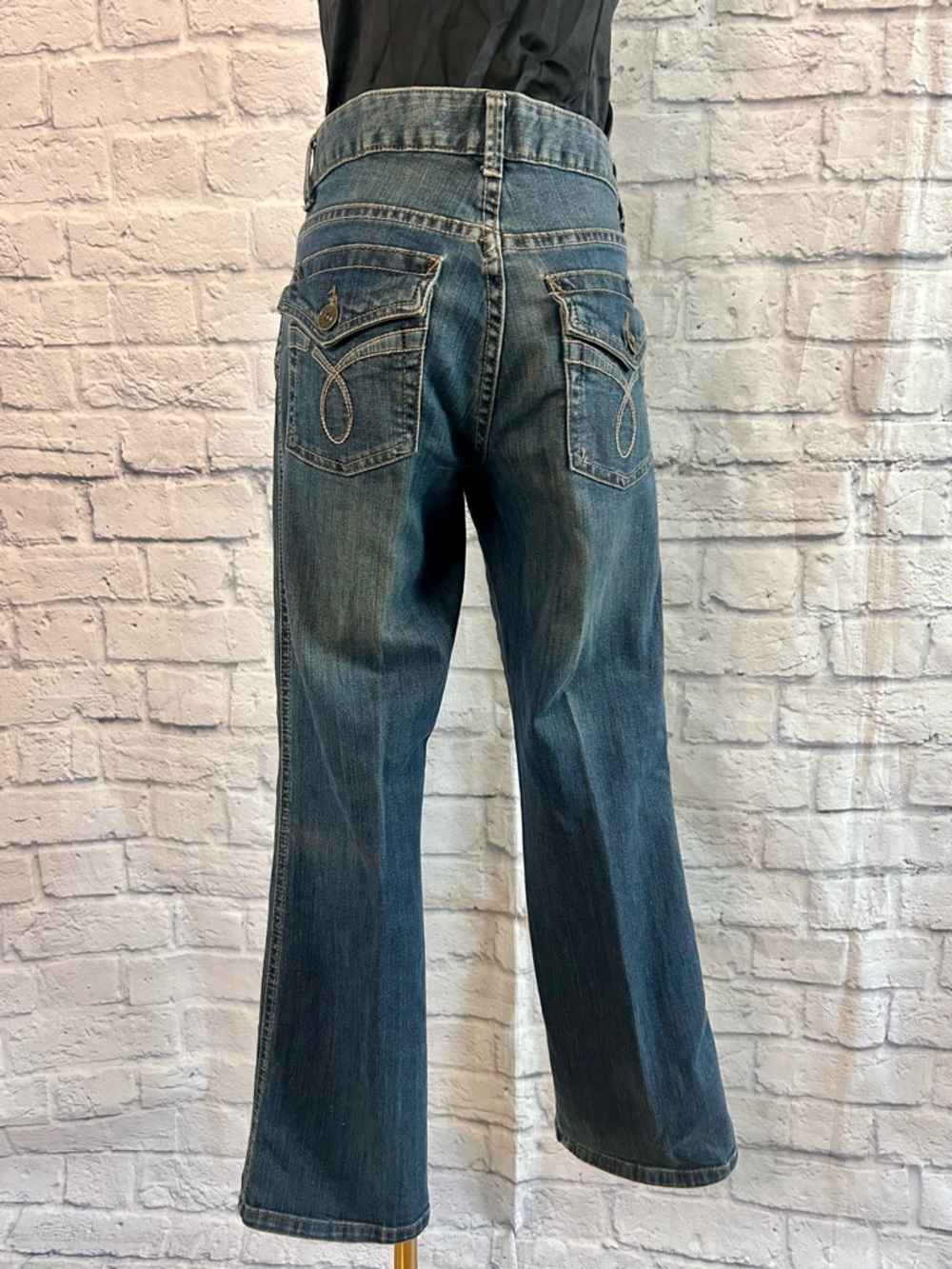 Calvin Klein Jeans Denim Mid Rise Straight Classic Detailed Pockets Classic - Picture 6 of 14